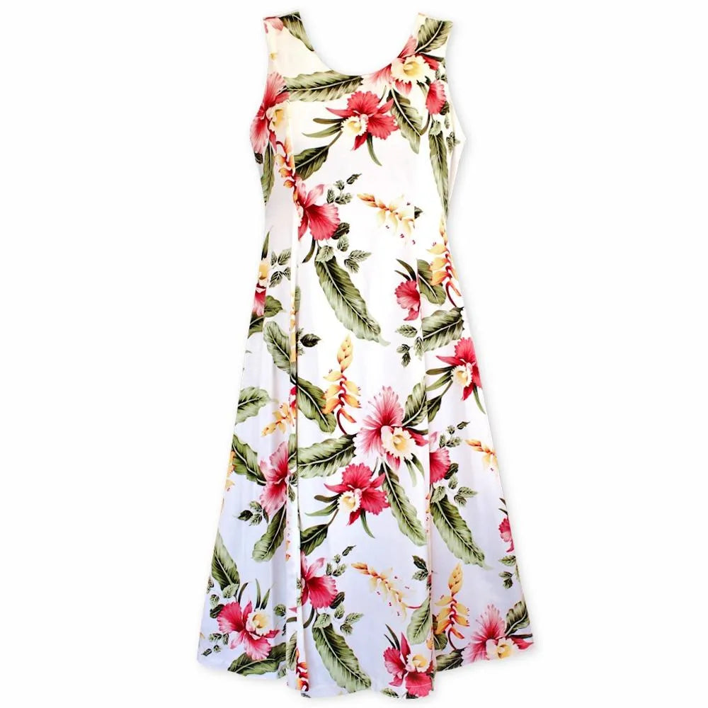 New Deals Cloud Cream Darling Hawaiian Midi Dress