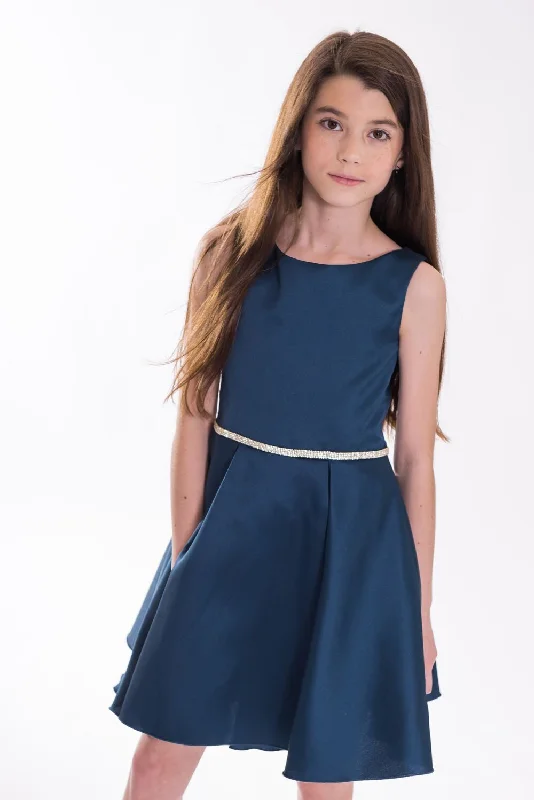 denim dressZoe, Ltd. Teal Sateen Dress