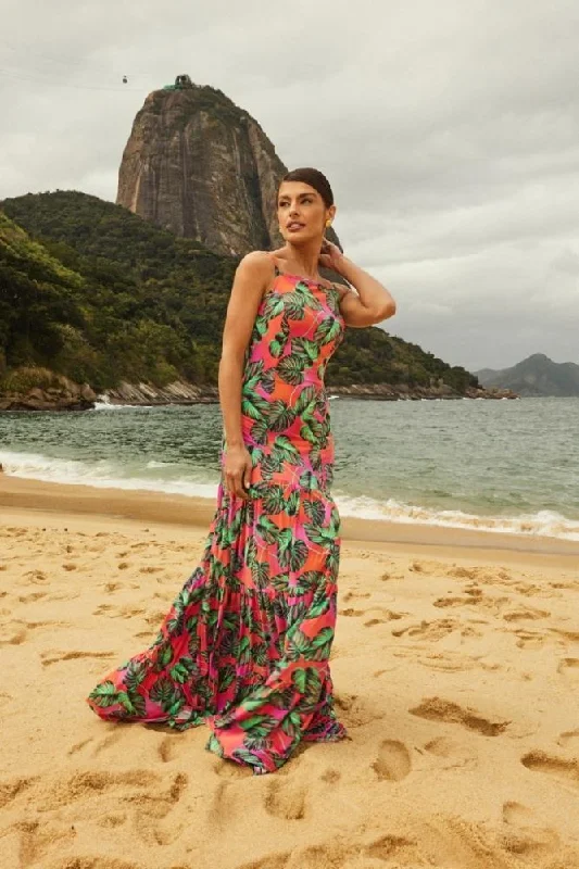 Deal Zone Marjorie Dress in  MONSTERA PINK