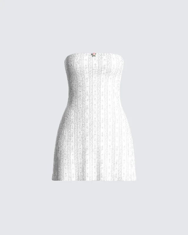 Mega Sale romantic dressPaloma White Pointelle Mini Dress