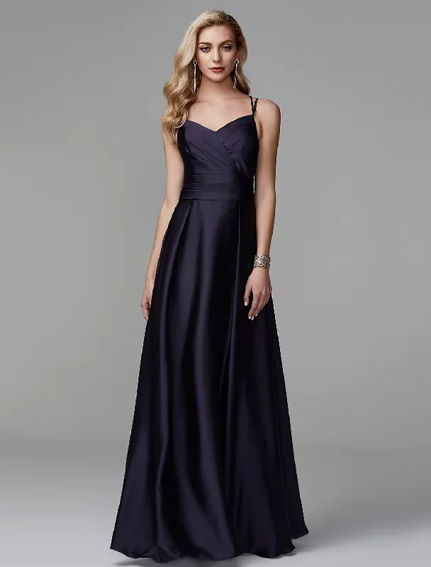 Huge Discounts Evening Gown Dress Formal Floor Length Sleeveless V Neck Charmeuse Backless with Pleats Slit