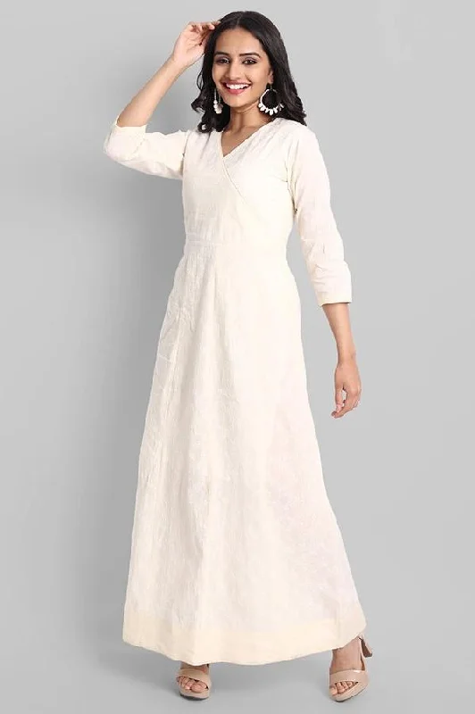 Members Only Off-White Cotton Chola Kurta