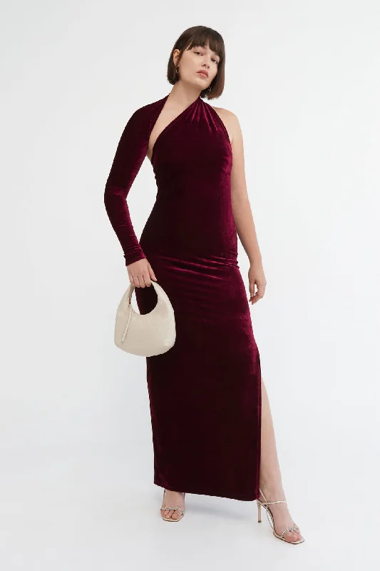 modern dressManhattan Velvet Slit Gown