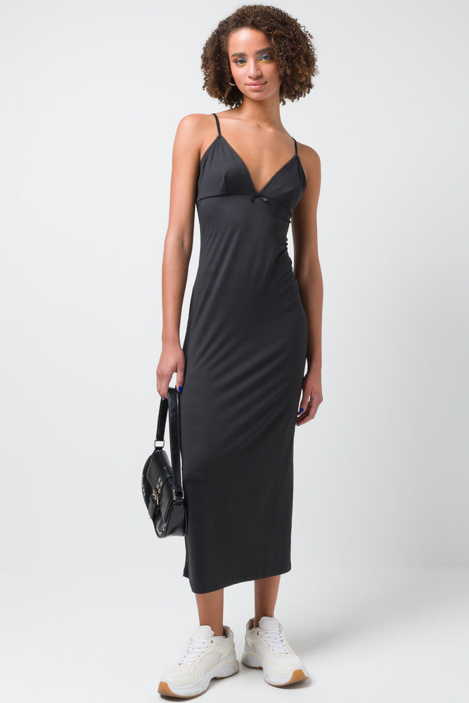 cocktail dressPoly Spandex Slinky Dress Black