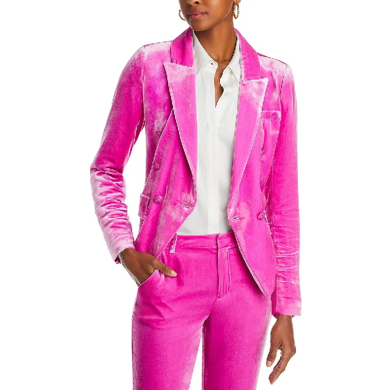 classic bomber jacketKenzie Womens Velvet Suit Separate Double-Breasted Blazer