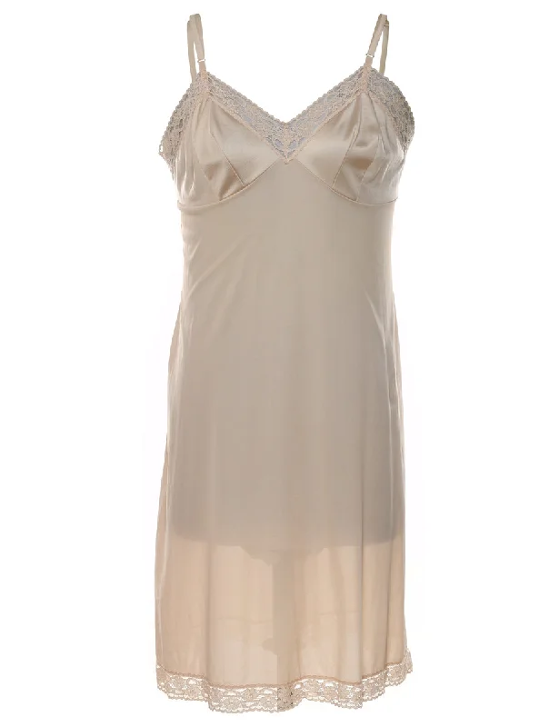 Unbeatable Prices comfortable winter coatChampagne Lace Trim Slip Dress - S