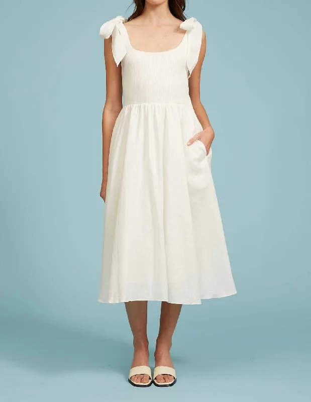 office dressBriela Tie Tank Dress in Cream