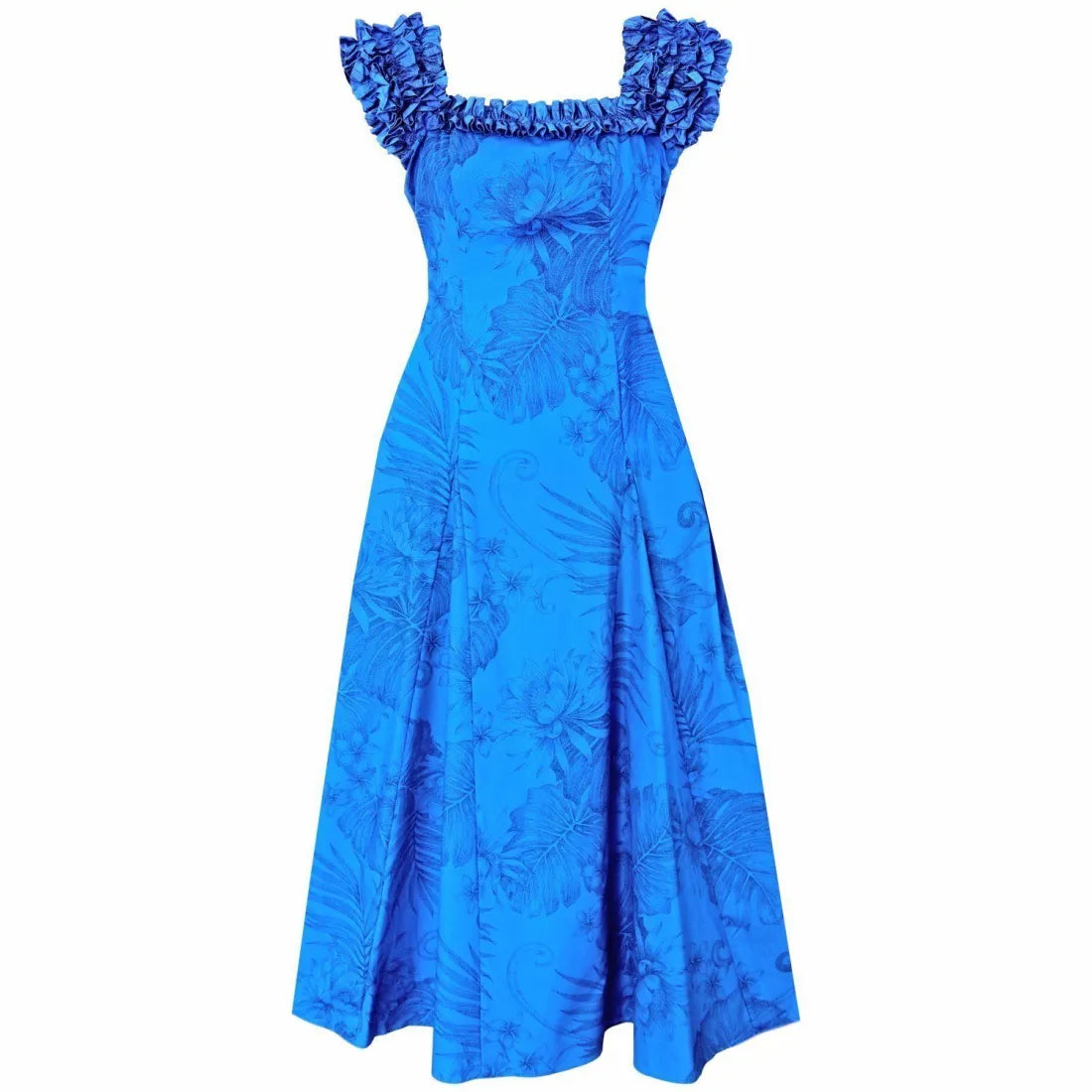 Price Reduction Monstera Cereus Blue Leilani Hawaiian Muumuu Dress