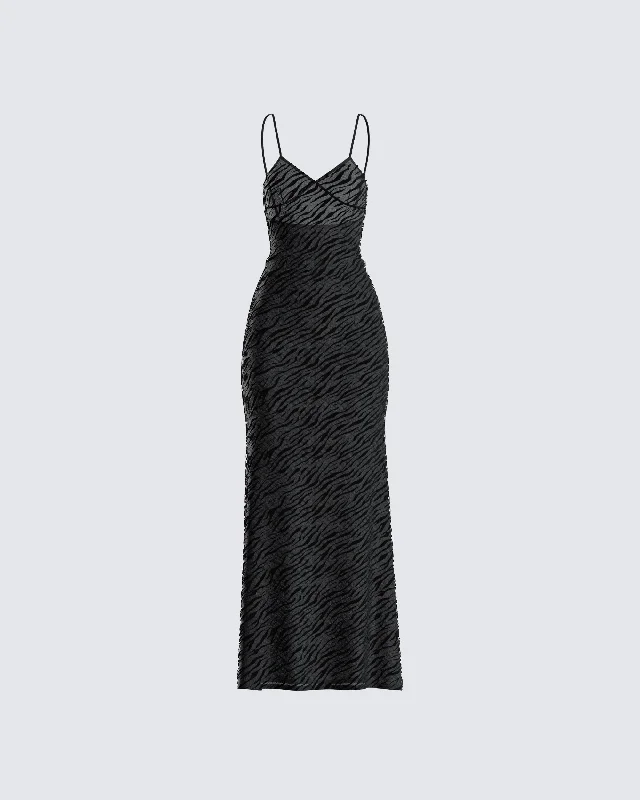 fitted cocktail dressSantana Black Mesh Maxi Dress