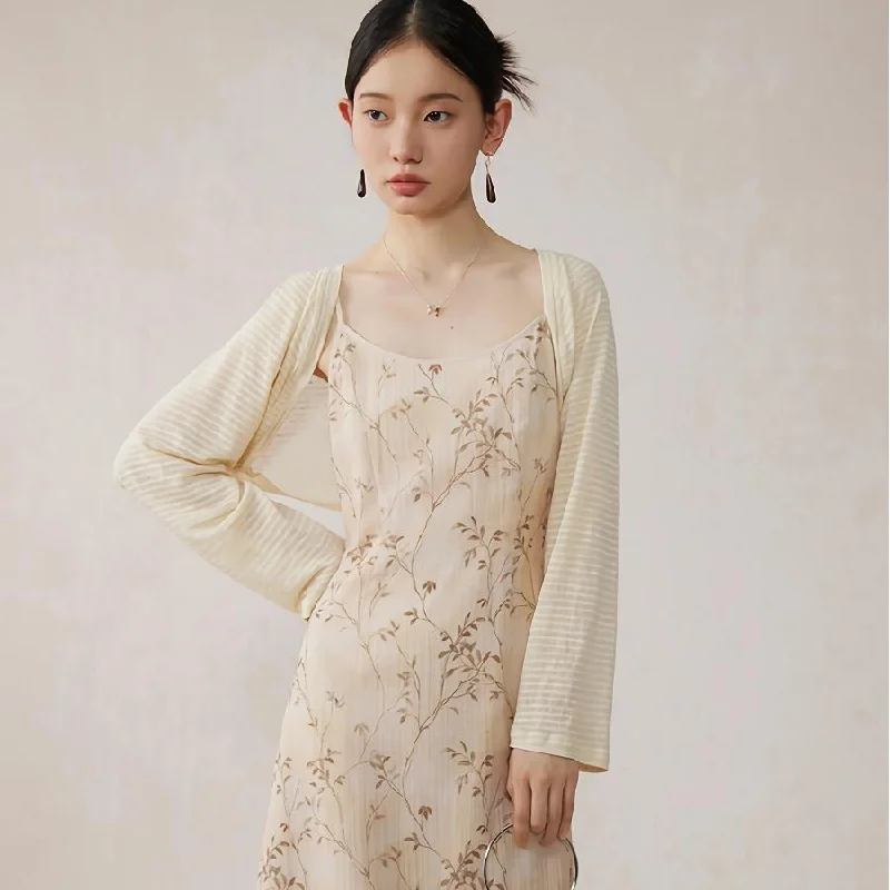 Exclusive Access ruffle dressElegant Floral A-Line Midi Dress with Lace Details