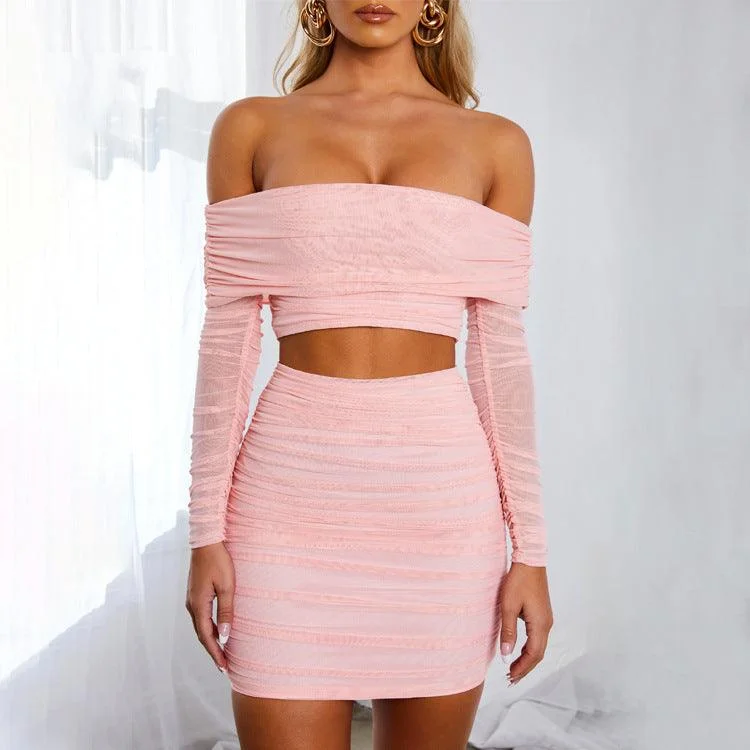 Deal Mania minimalistic dressNew Sexy Pleated One Shoulder Skirt