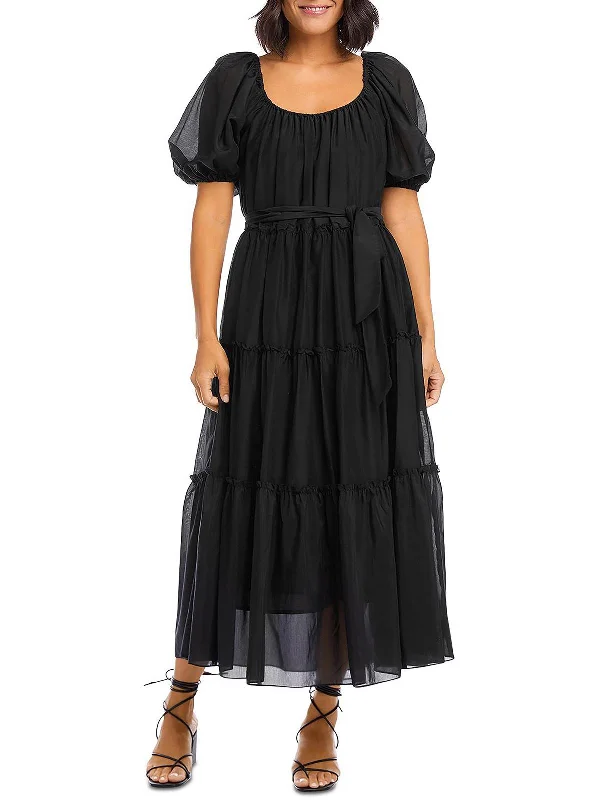 textured dressWomens Tiered Long Maxi Dress