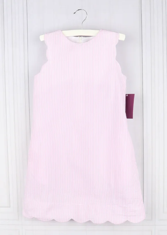 silk dressPink Scallop Shift Dress