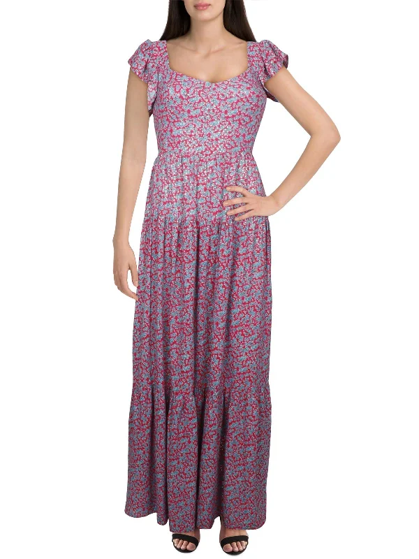 flowy maxi dressTruly Womens Metallic Printed Maxi Dress