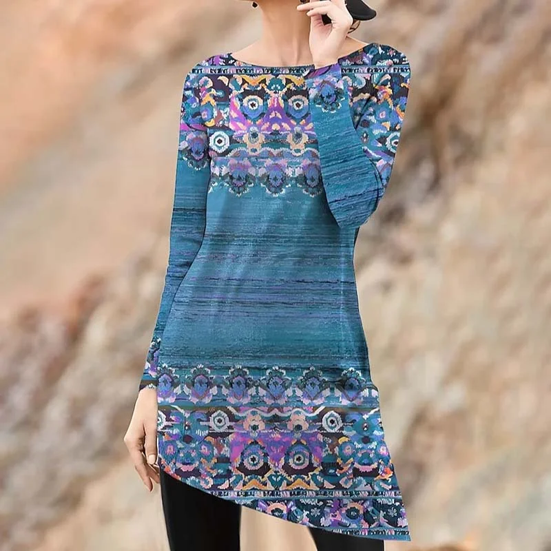 New Markdowns floral wrap dressVintage Ethnic Irregular Dress