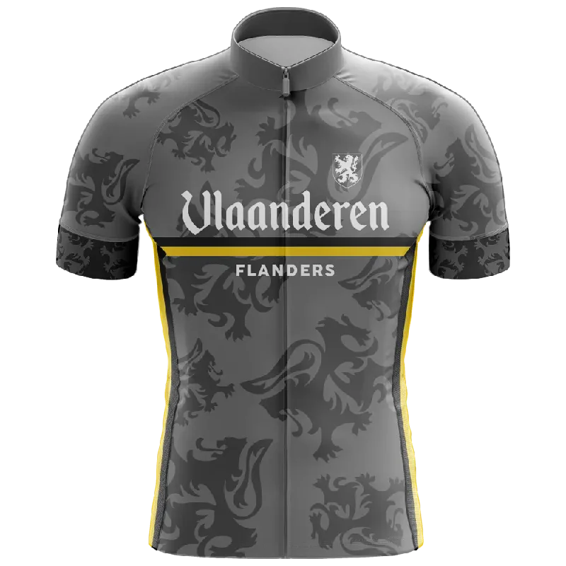 fashionable gym hoodieVlaanderen Flanders Black Short Sleeve Cycling Jersey