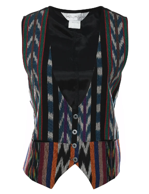 Price Cut fashion-forward coatKim Rogers Patterned Multi-Colour Waistcoat - M