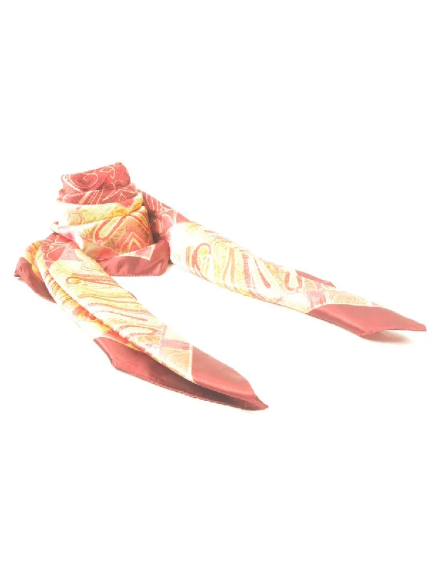 stylish coatMaroon & Yellow Paisley Print Head Scarf - M