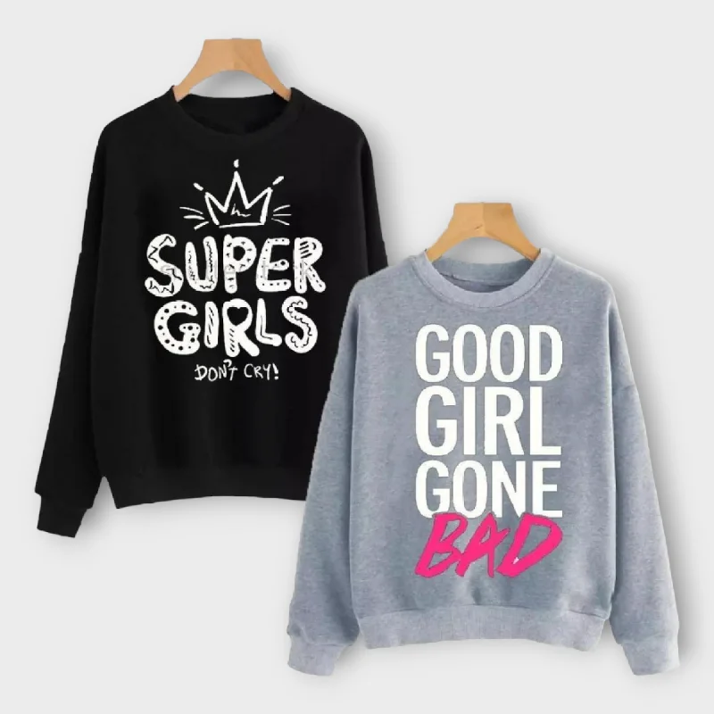 trendy sports sweatshirtWinter Pack Of 2 Sweatshirt For Womens