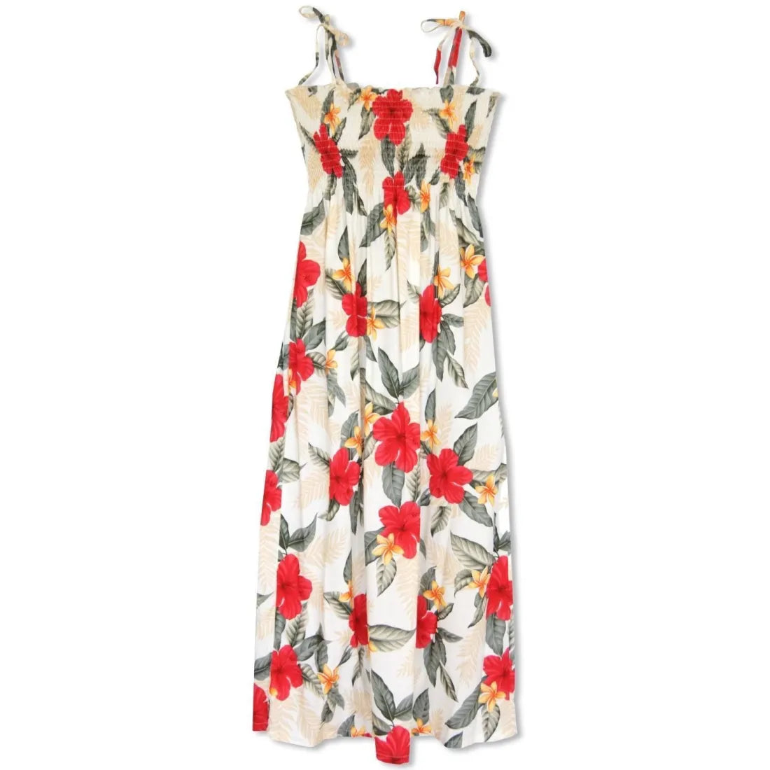 Deal Zone Makaha Cream Maxi Hawaiian Dress