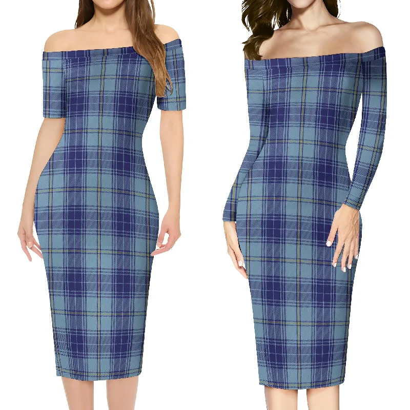 Shop and Save Traynor Tartan Off Shoulder Lady Dress