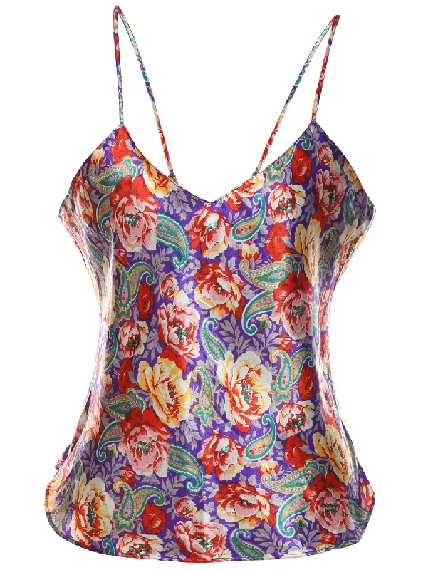 New Arrival relaxed fit coatMulti-Colour Paisley Design Cami Top - M