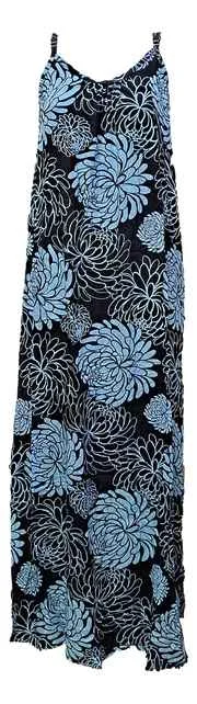 Limited Time Secret Beach - Bali Dress - Long - Chrysanthemum - Black / Turquoise