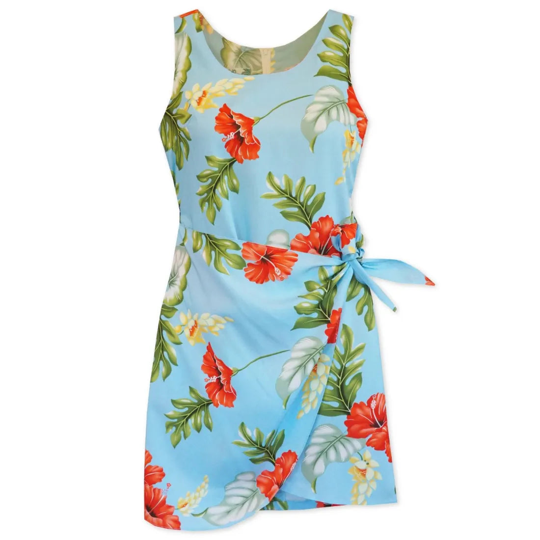 Act Now Honeymoon Blue Honi Hawaiian Dress