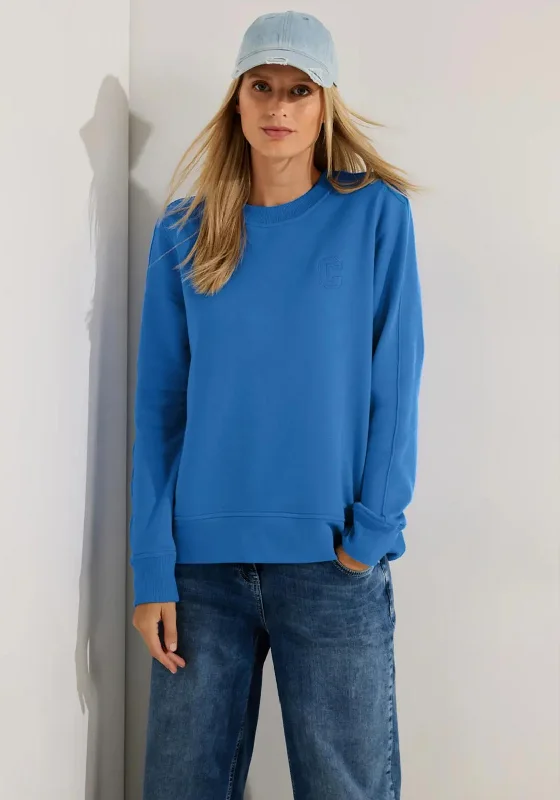 Don't Wait fashion-forward hoodiefashion-forward hoodieCecil Basic Crew Neck Sweatshirt, Dynamic Blue