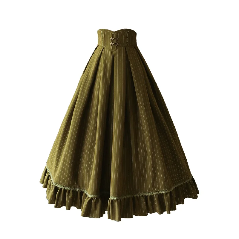 olive green long skirt