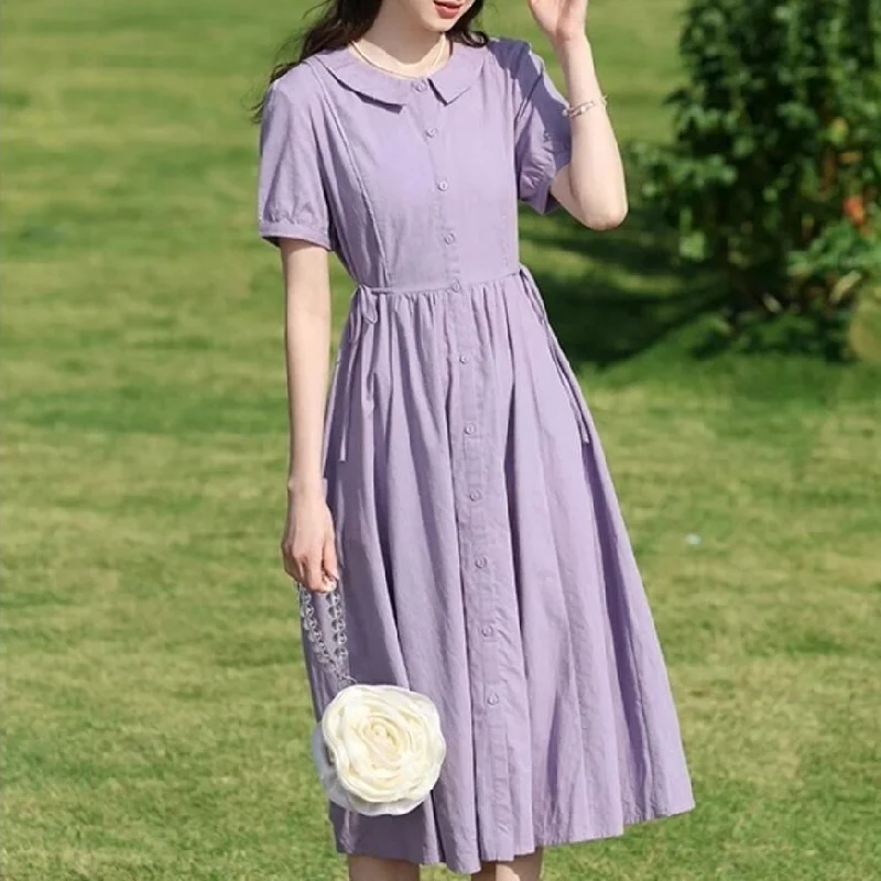 Take Advantage off-the-shoulder dressFrench Tea Break Short-sleeve Dress
