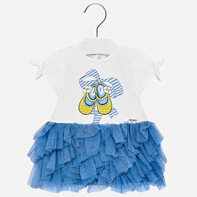 Price Reduction classic fit-and-flare dressRuffled tulle skirt dress