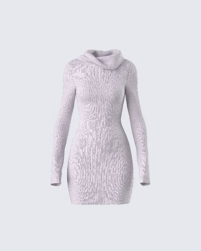 Savings Bonanza modern dressHala Grey Cowl Neck Sweater Dress