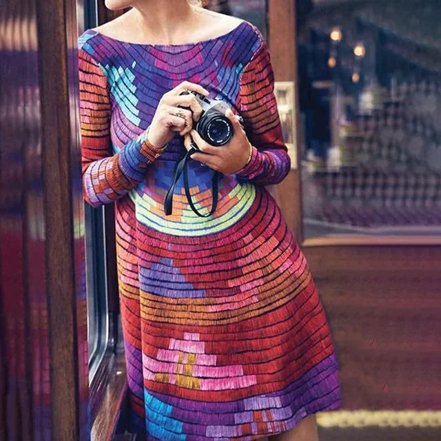 Early Access elegant maxi dressMulticolored Abstract Print Dress
