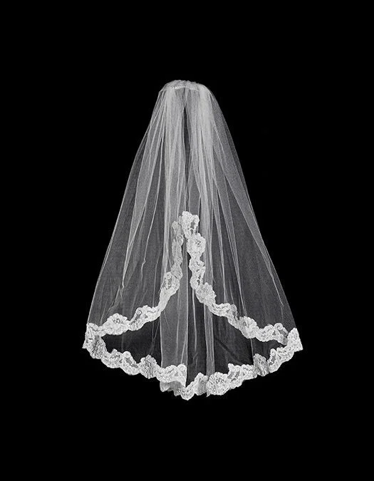 Price Blitz spaghetti strap dressAlencon Lace Veil