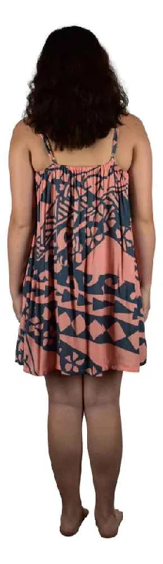 Savings Alert Aloha Royale - Bali Dress - Short - Holoholo - Peach and Bluestone