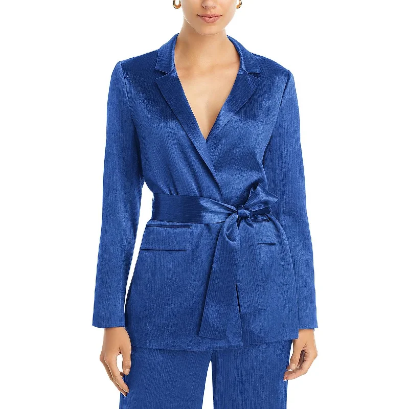 casual coatCassidy Womens Satin Suit Separate Open-Front Blazer