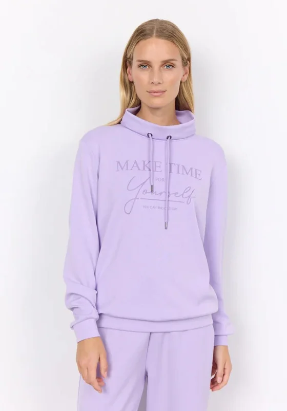 simple hoodieSoyaconcept Banu Text Print Sweatshirt, Light Purple