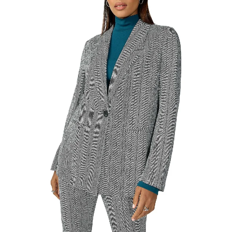 casual trench coatWomens Herringbone Office One-Button Blazer