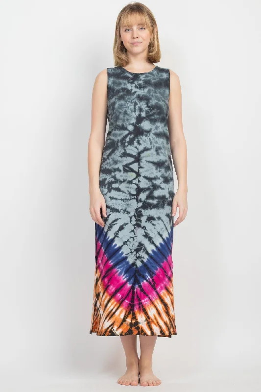 Unmissable Offer Sleeveless Tie-dye Midi Dress
