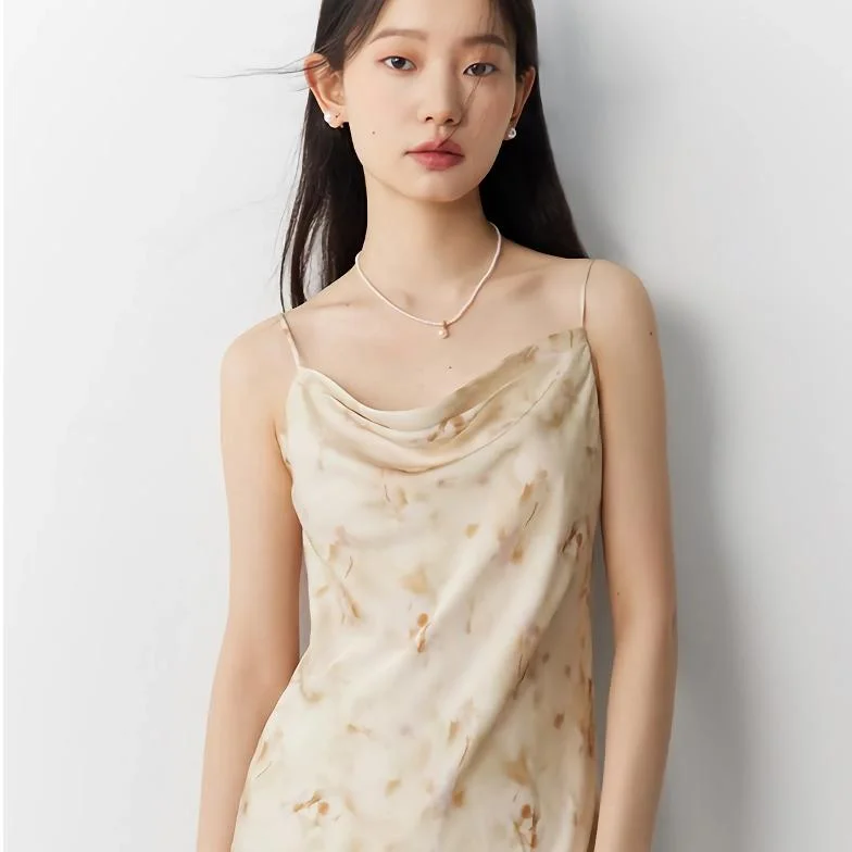 Stock Clearance oversized dressSummer Romance Mid-Length Floral Sling Dress