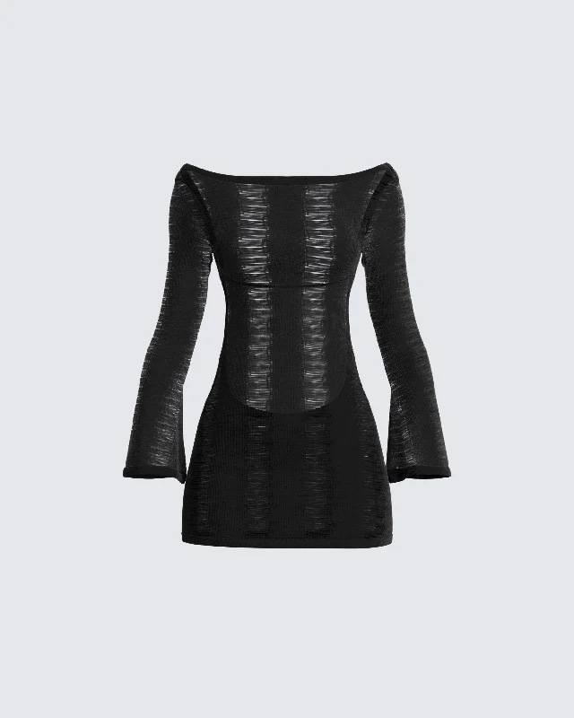 While Supplies Last fitted dressCindy Black Mini Dress