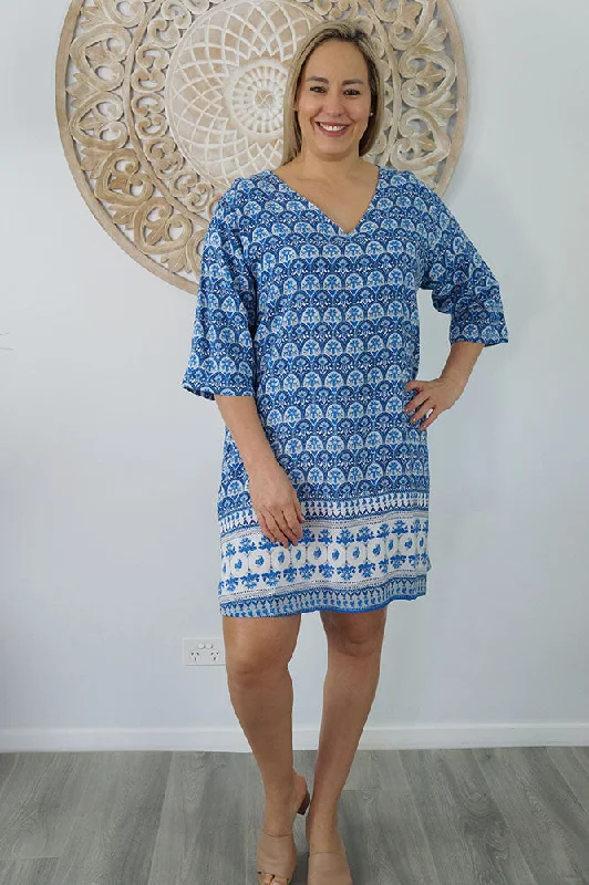 Exclusive Savings 3/4 Sleeve Tunic "Scallops"