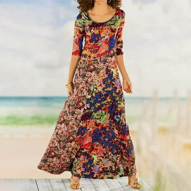 Overstock boho-chic dressElegant Printed Casual Dress