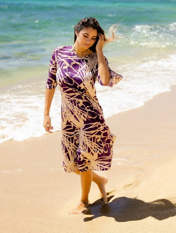 Final Markdown Purple Lauhala Midi Dress
