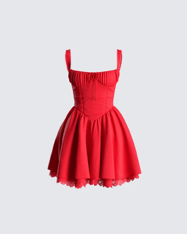 floral dressBrit Red Poplin Mini Dress