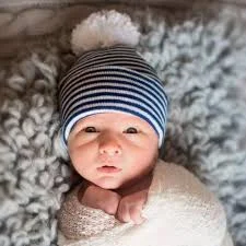 Today’s Deal boho-chic dressIlyBean Navy Stripe White Pom Hat