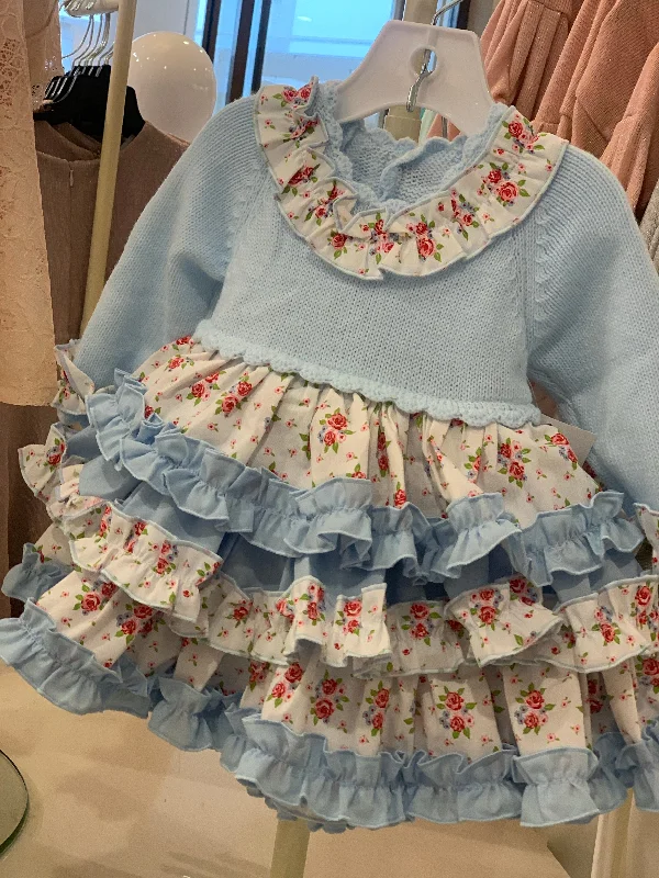 romantic dressBaby Blue Knit Dress