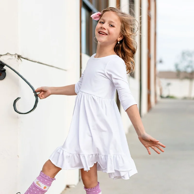 oversized dressWhite Long Sleeve Charm Dress