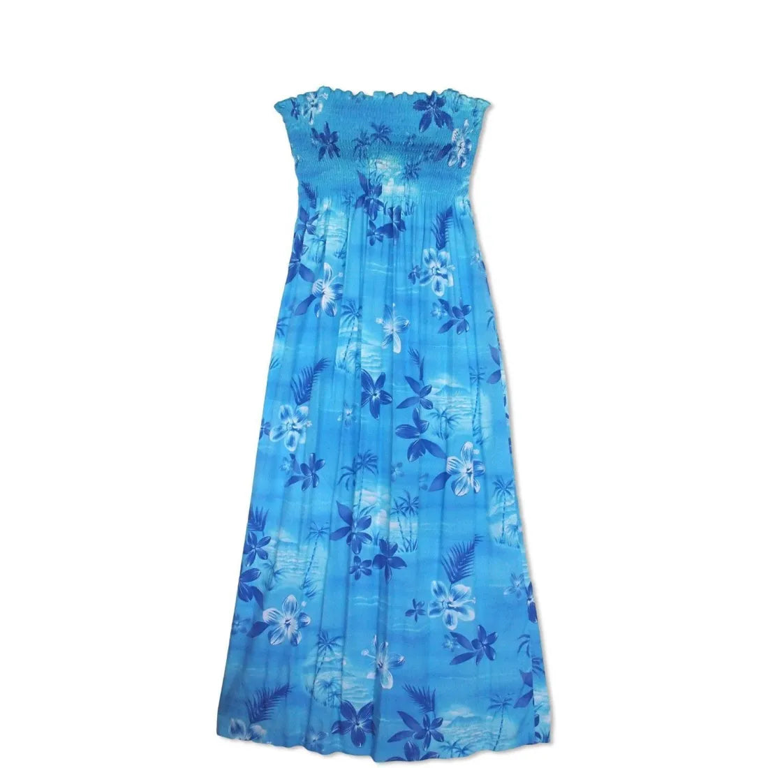 Deal Dash Aurora Blue Maxi Hawaiian Dress